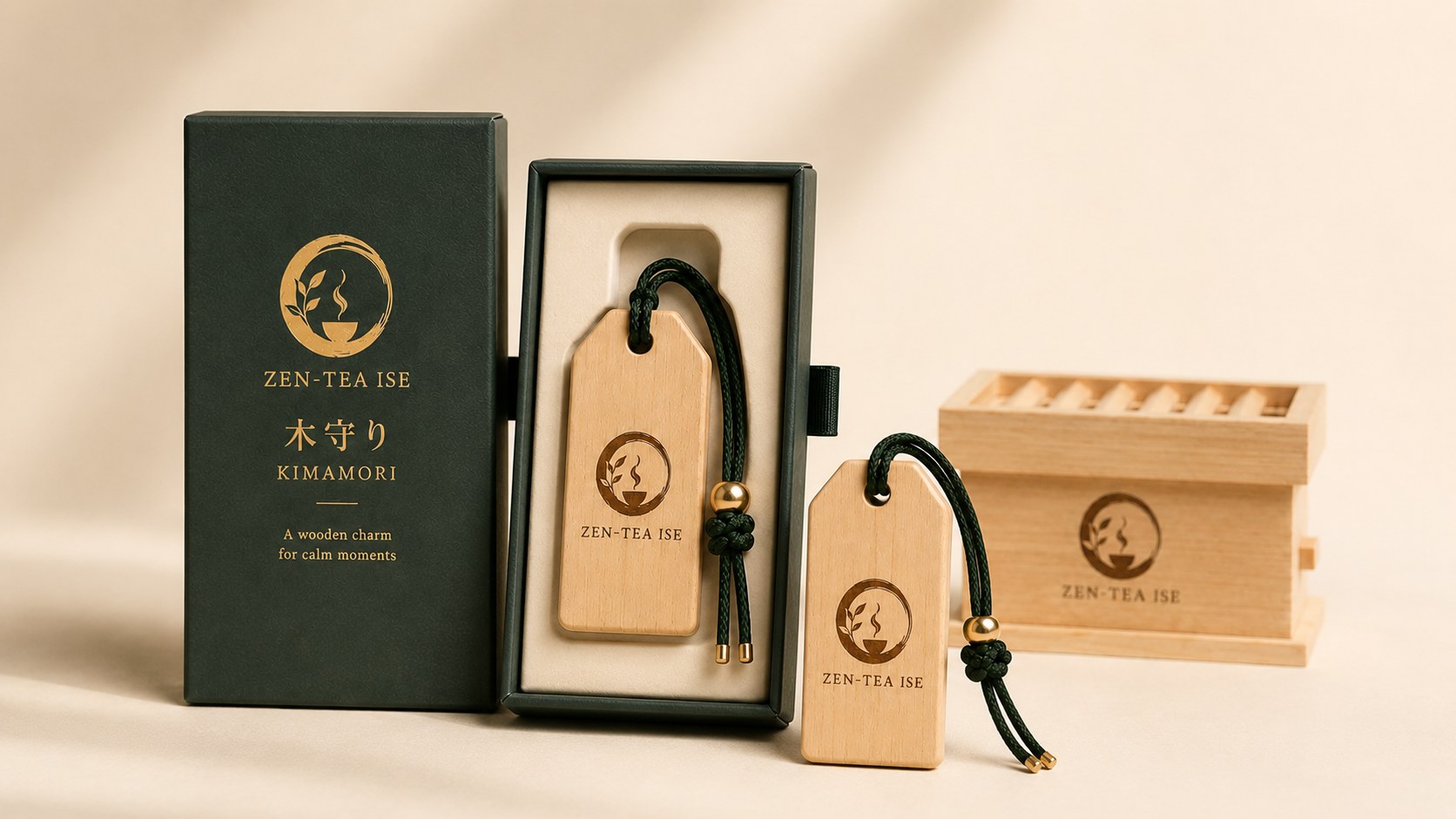 ZEN-TEA ISE 木守り KIMAMORI と賽銭箱ギフトの高級パッケージ